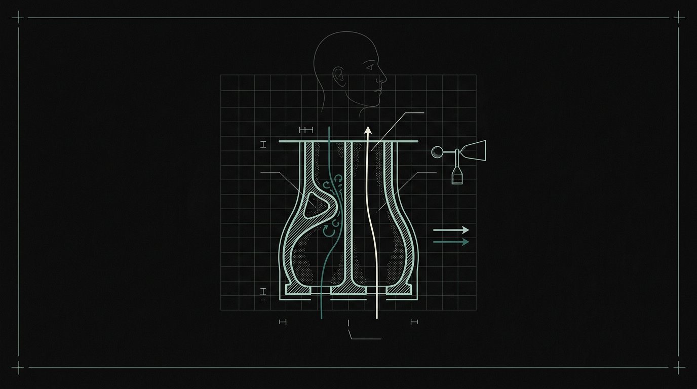 Ilustração em corte das vias nasais mostrando o fluxo de ar antes e depois da correção do septo